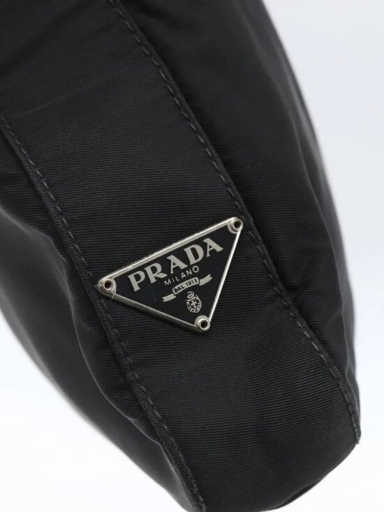 PRADA Shoulder Bag Nylon Black Silver - Picture 8 of 14